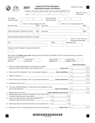 Form IT-40 (State Form 154) Indiana Full-Year Resident Individual Income Tax Return - Indiana