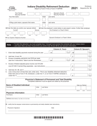 State Form 46003 Schedule IT-2440 Indiana Disability Retirement Deduction - Indiana