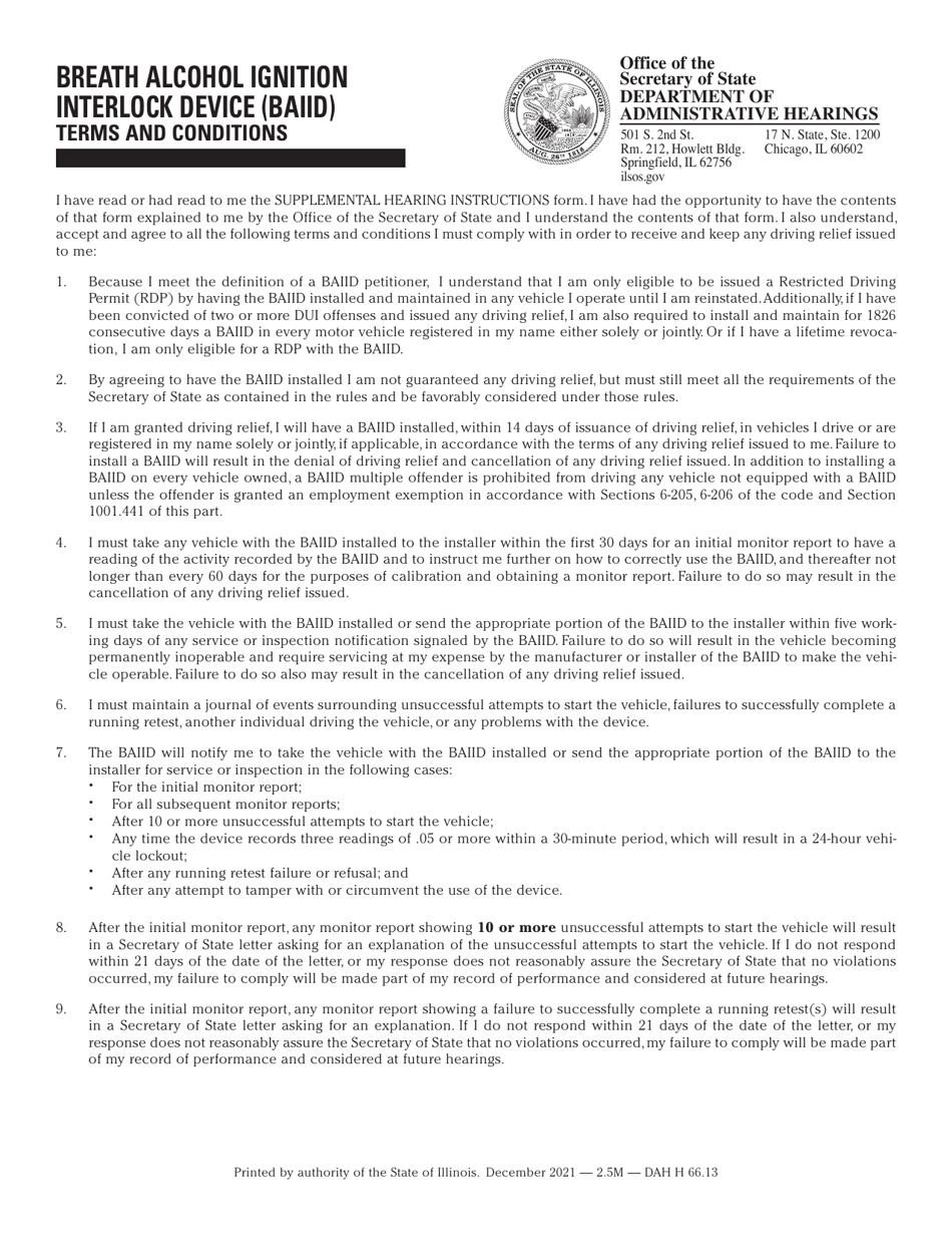 Form DAH H66 Download Printable PDF or Fill Online Breath Alcohol