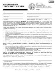 Form DAH H70 Petition to Contest a Zero Tolerance Suspension - Illinois