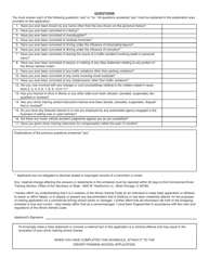 Form DSD CDTS8 Schedule 1 Personal History of Driver Training School Owner or Manager - Illinois, Page 2