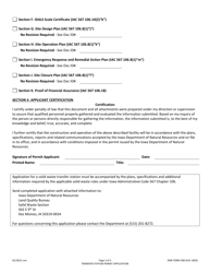 DNR Form 50B (542-1603) Solid Waste Transfer Station Permit Application - Iowa, Page 3