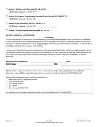 DNR Form 50C (542-1604) Citizen Convenience Center Permit Application - Iowa, Page 3