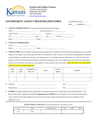 Document preview: Government Agency Registration Form - Kansas