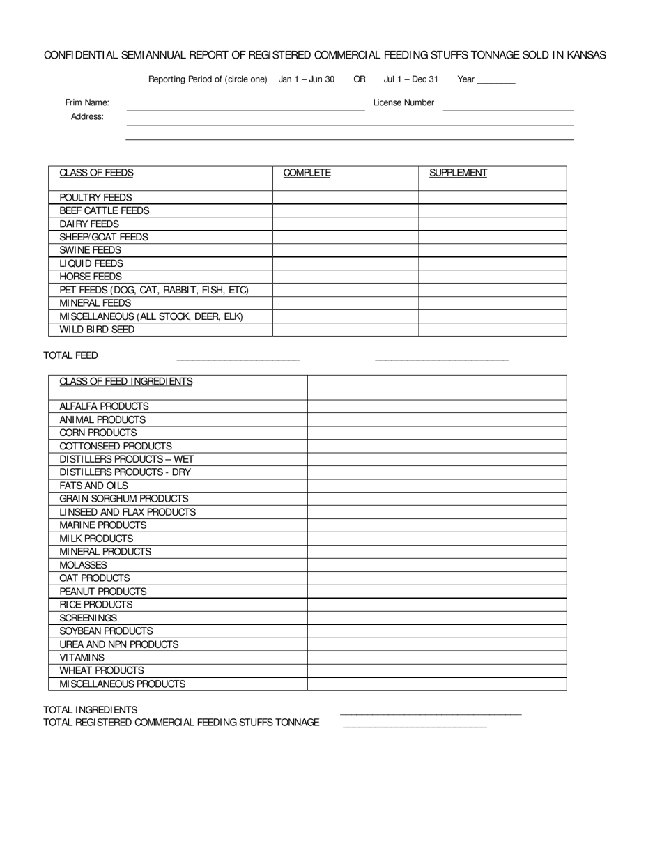 Feeding Stuffs Tonnage and Inspection Fee Report - Kansas, Page 2