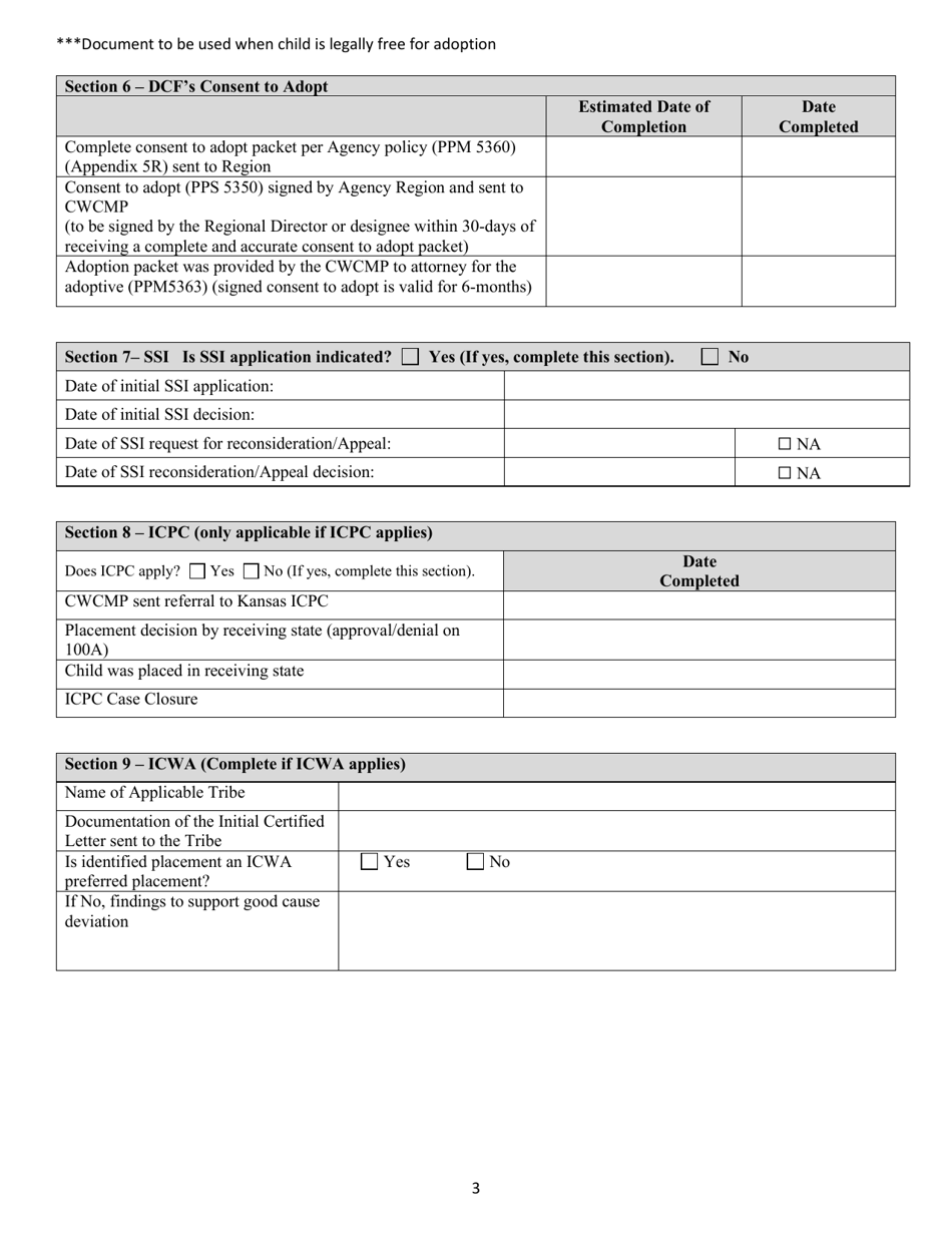Adoption Tracking Tool - Kansas, Page 3