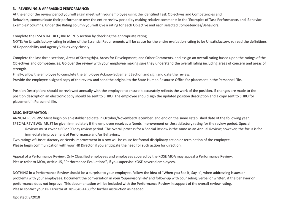 Performance Review Form - Kansas, Page 7