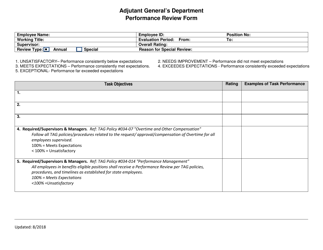 Document preview: Performance Review Form - Kansas