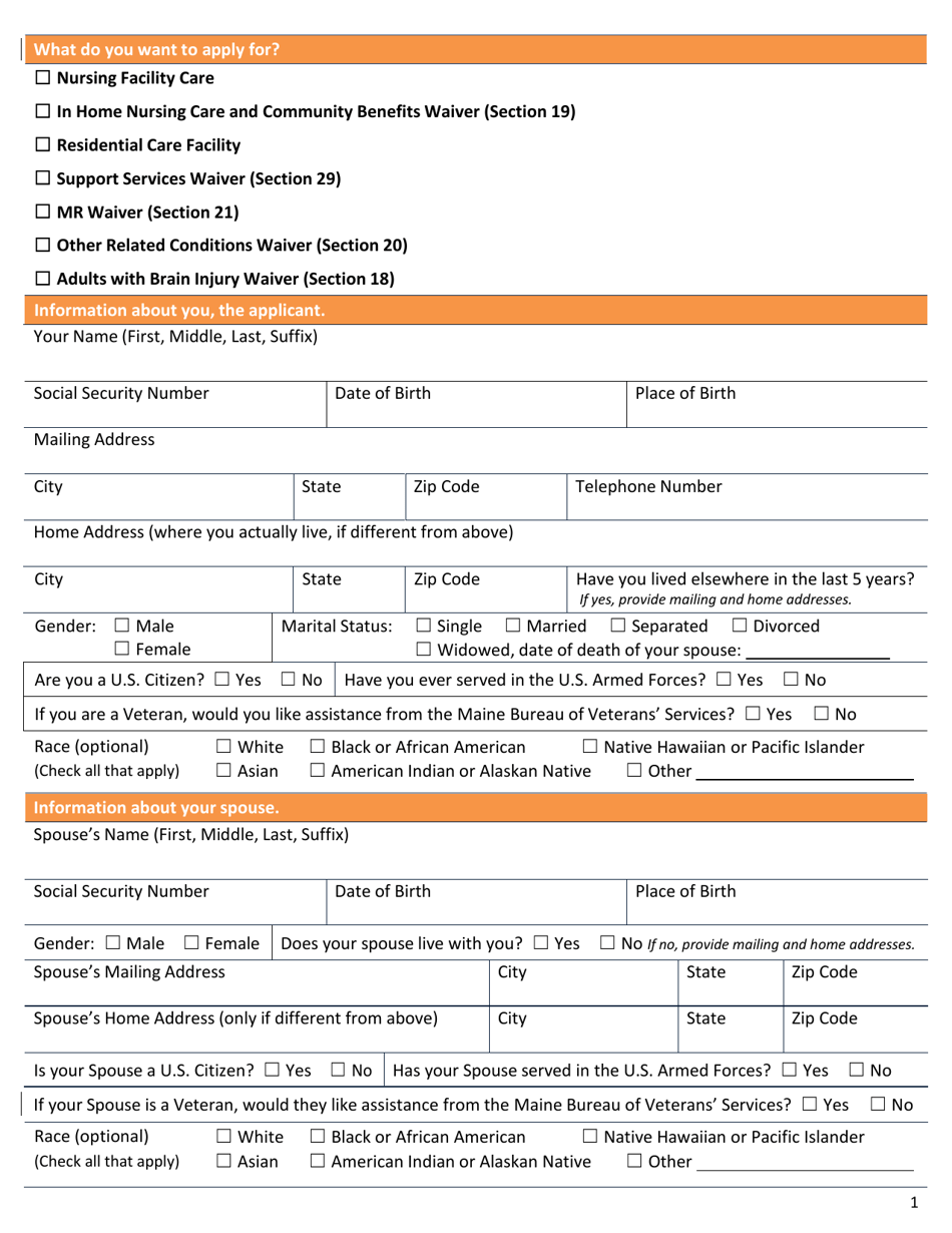 Form OFI NHW01 Application for Long Term Care Mainecare - Maine, Page 3