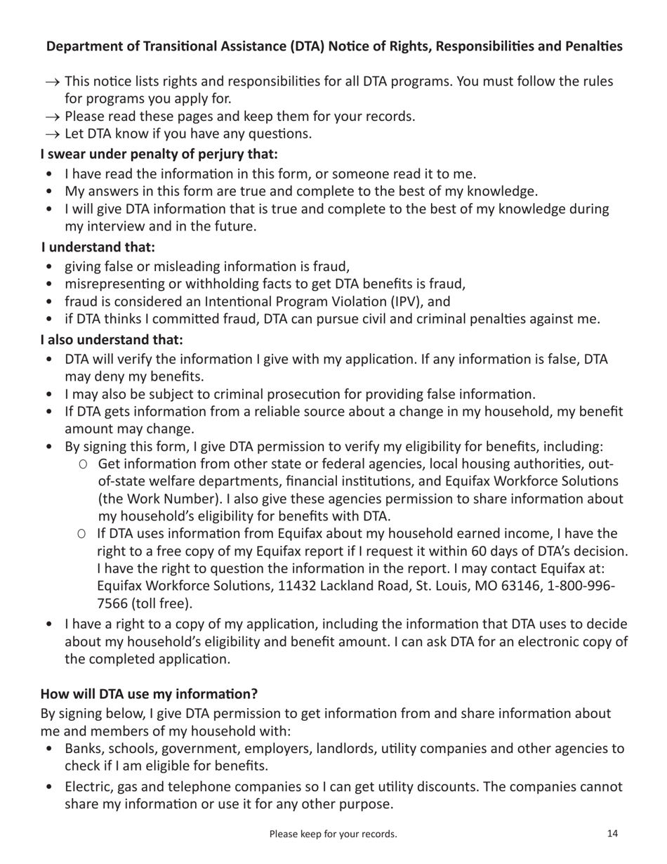 Form SNAP-APP-SENIORS Snap Benefits Application for Seniors - Massachusetts, Page 14