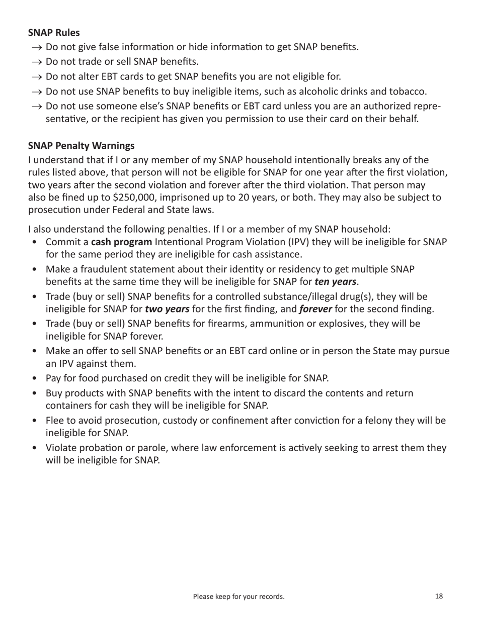 Form SNAP-APP-SENIORS Snap Benefits Application for Seniors - Massachusetts, Page 18