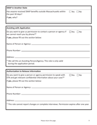 Form SNAP-APP-SENIORS Snap Benefits Application for Seniors - Massachusetts, Page 9