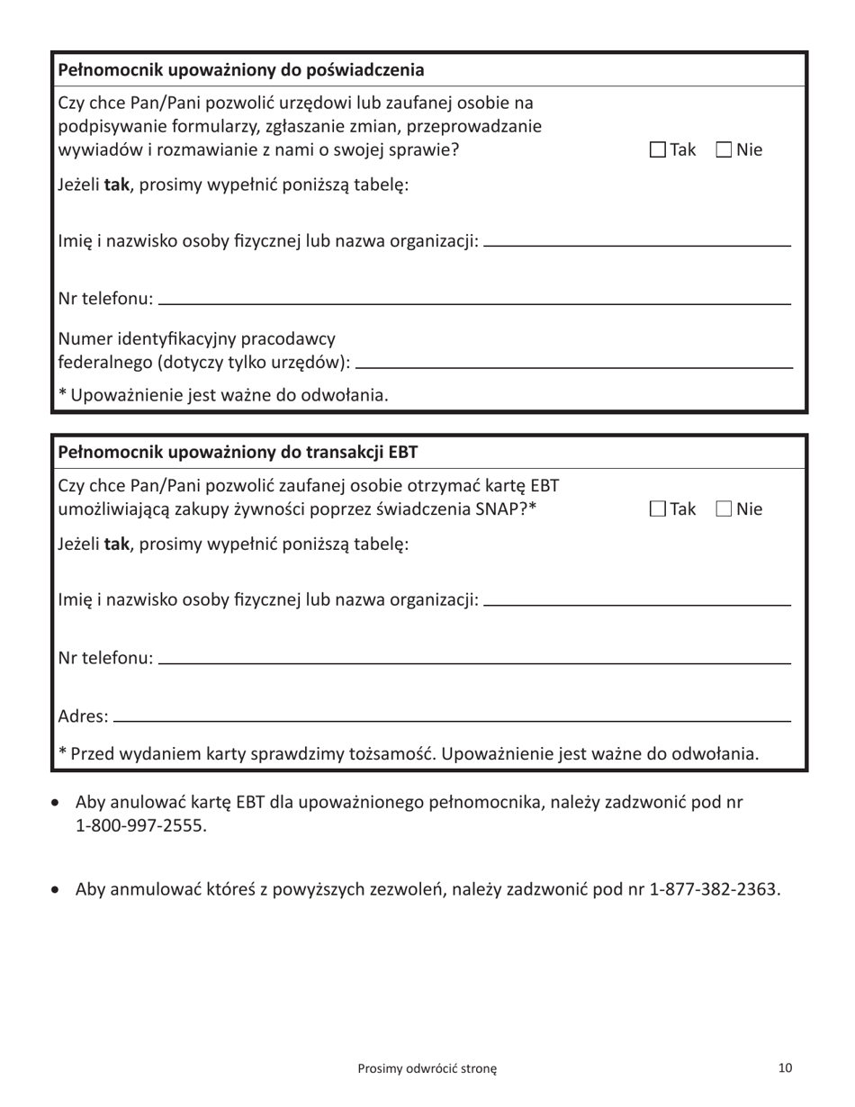 Form SNAP-APP-SENIORS Snap Benefits Application for Seniors - Massachusetts (Polish), Page 10
