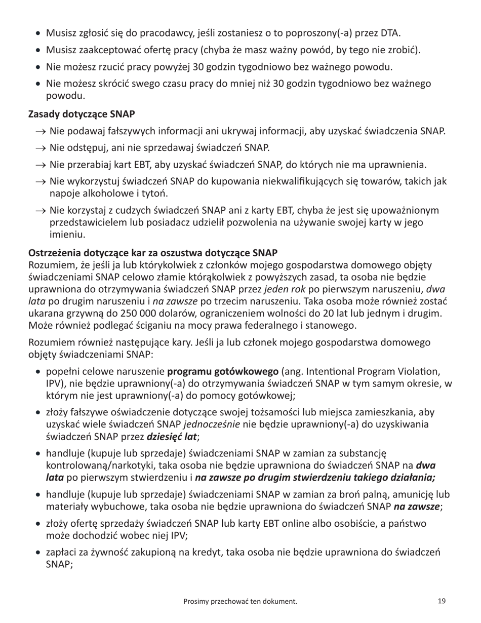 Form SNAP-APP-SENIORS Snap Benefits Application for Seniors - Massachusetts (Polish), Page 19