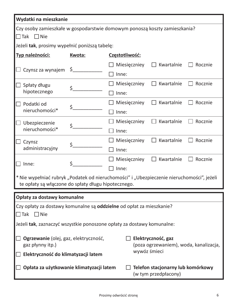 Form SNAP-APP-SENIORS Snap Benefits Application for Seniors - Massachusetts (Polish), Page 6
