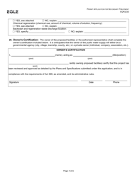 Form EQP2233 Permit Application for Secondary Treatment - Michigan, Page 4