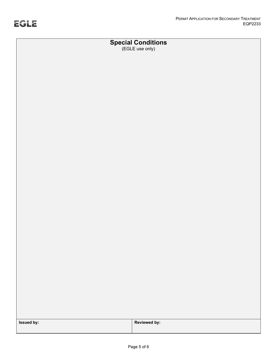 Form EQP2233 Permit Application for Secondary Treatment - Michigan, Page 5