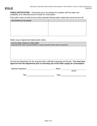 Form EQP2232 Secondary Treatment Nontransient Noncommunity Water Supply Capacity Development Plan - Michigan, Page 5