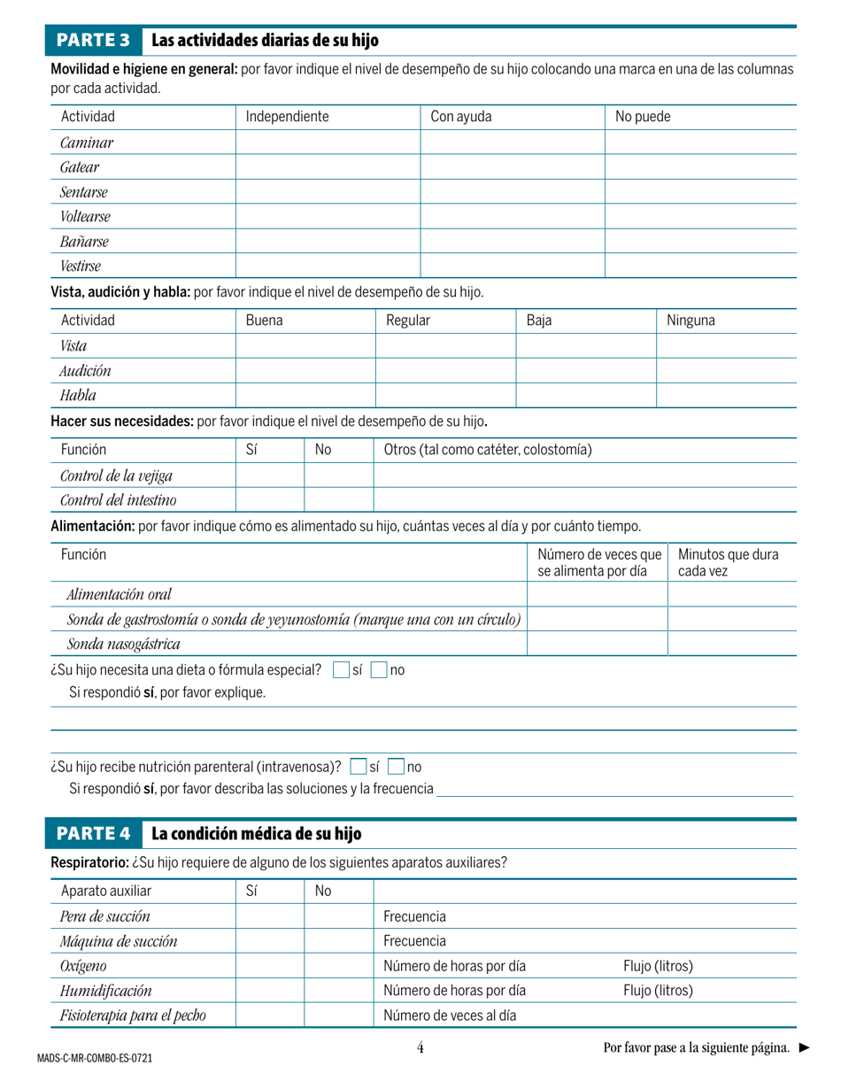 Suplemento De Discapacidad Para Ninos De Masshealth - Massachusetts (Spanish), Page 4