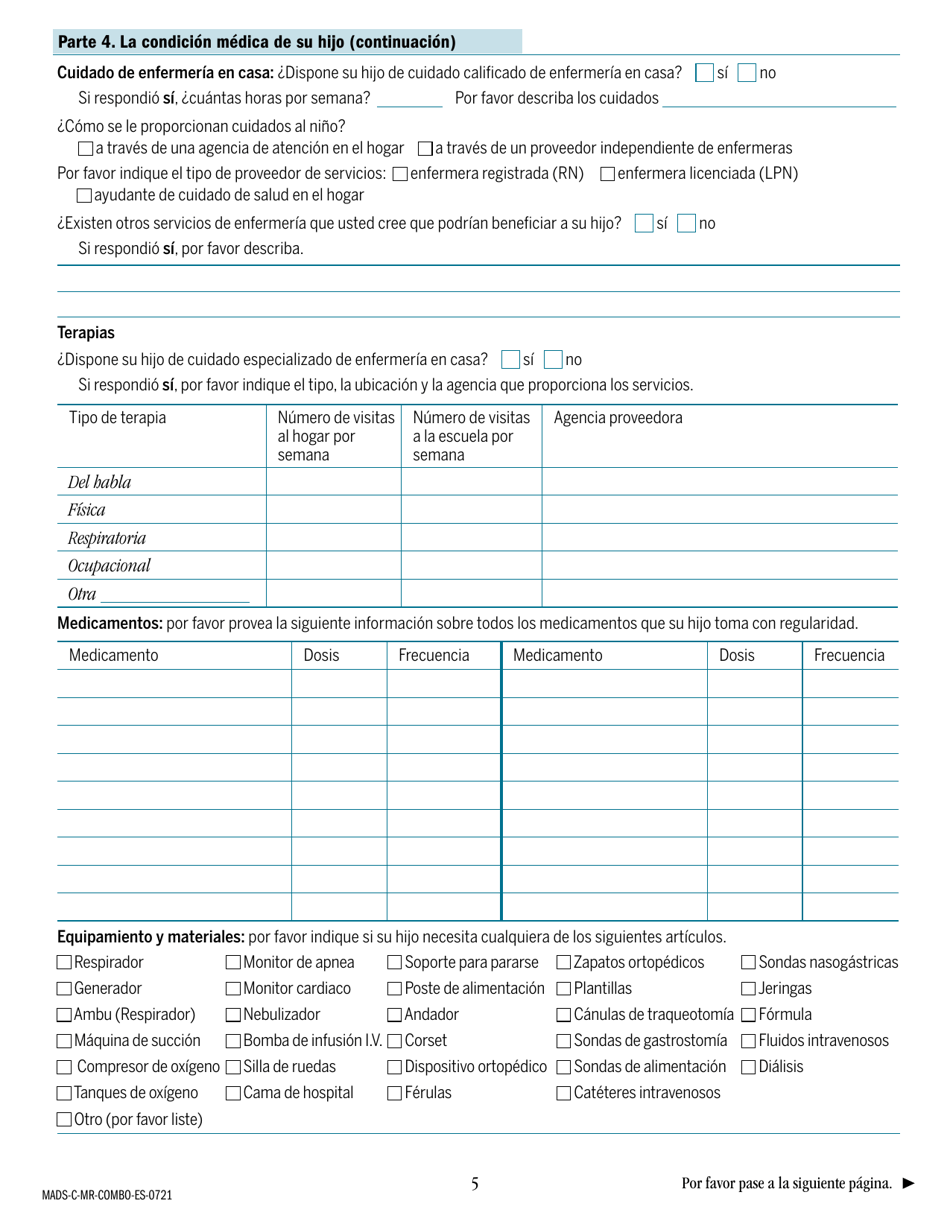 Suplemento De Discapacidad Para Ninos De Masshealth - Massachusetts (Spanish), Page 5
