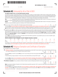 Schedule HC Health Care Information - Massachusetts, Page 3