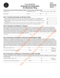 Form M-8453C Corporate Tax Declaration for Electronic Filing - Massachusetts, Page 2