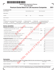 Form 63-20P Premium Excise Return for Life Insurance Companies - Massachusetts, Page 2