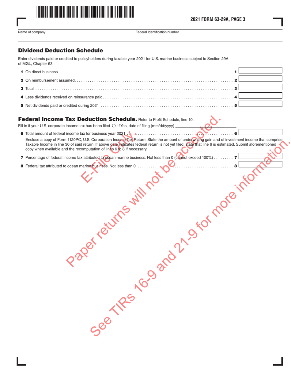 Form 63-29A Ocean Marine Profits Tax Return - Massachusetts, Page 4
