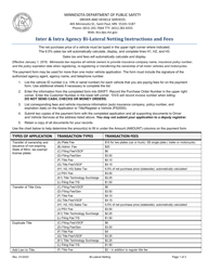 Instructions for Inter &amp; Intra Agency BI-Lateral Netting Payment Form - Minnesota