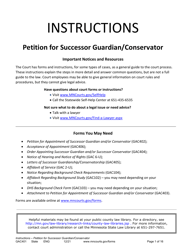 Form GAC401 Instructions - Petition for Successor Guardian/Conservator - Minnesota