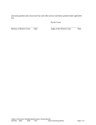 Form GAC405 Letters of Successor Guardianship/Successor Conservatorship - Minnesota, Page 2