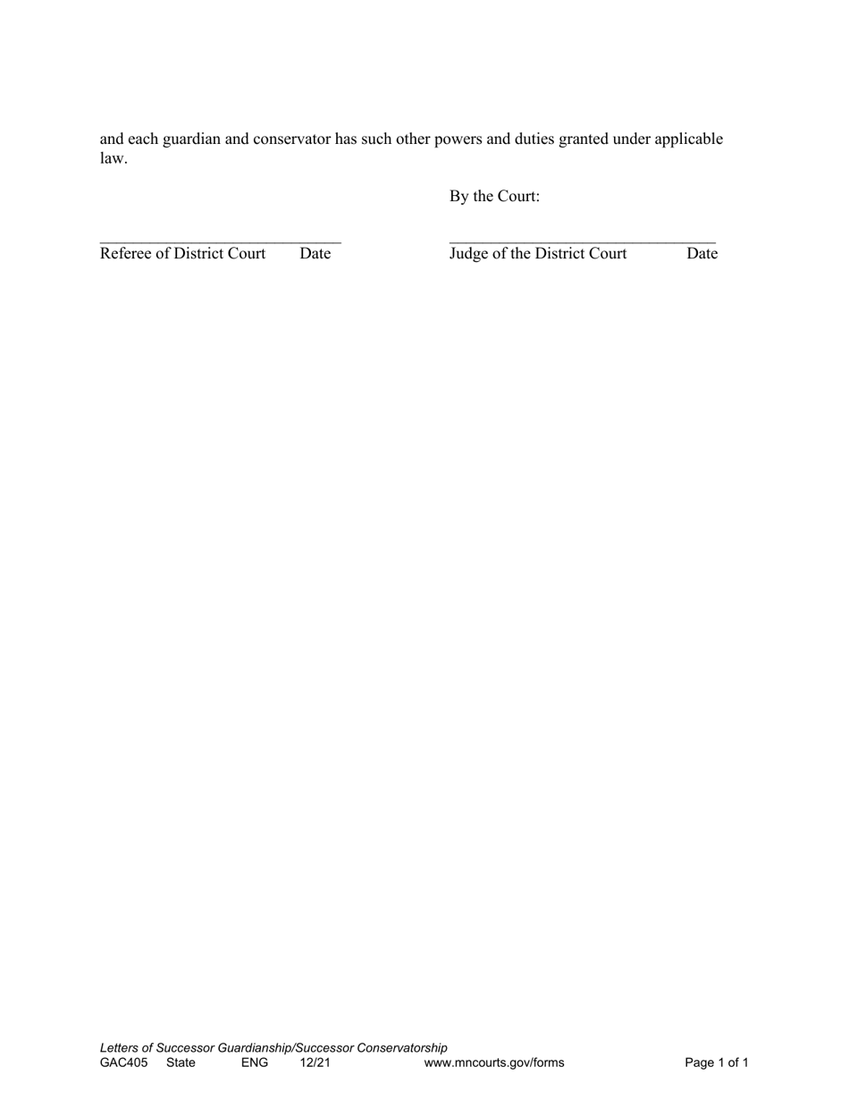 Form GAC405 Letters of Successor Guardianship / Successor Conservatorship - Minnesota, Page 2