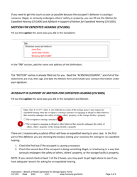 Form CIV1001 Instructions - Breach of Rental Agreement for Storage Space Forms - Minnesota, Page 5