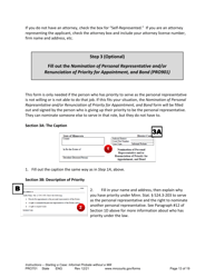 Form PRO701 Instructions - Starting a Case: Informal Probate Without a Will - Minnesota, Page 13