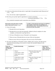 Form PRO702 Application for Informal Appointment of Personal Representative (Without a Will) - Minnesota, Page 3