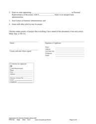 Form PRO702 Application for Informal Appointment of Personal Representative (Without a Will) - Minnesota, Page 6