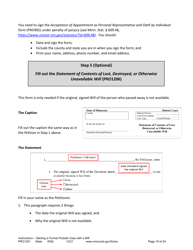 Form PRO1201 Instructions - Starting a Case: Formal Probate With a Will - Minnesota, Page 19