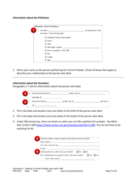 Form PRO1201 Instructions - Starting a Case: Formal Probate With a Will - Minnesota, Page 5