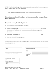 Form PRO802 Application for Informal Probate of Will and for Informal Appointment of Personal Representative - Minnesota, Page 7