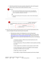 Form PRO1101 Instructions - Starting a Case: Formal Probate Without a Will - Minnesota, Page 7