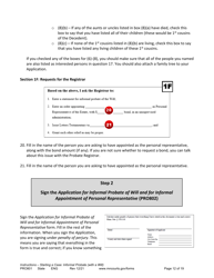Form PRO801 Instructions - Starting a Case: Informal Probate With a Will - Minnesota, Page 12