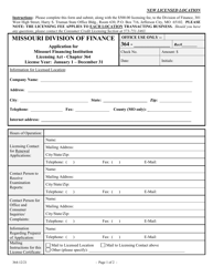 Application for Missouri Financing Institution - Missouri, Page 2