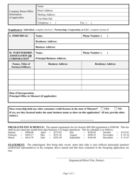 Application for Small, Small Loans Certificate of Registration - Section 408.500 License - Missouri, Page 3