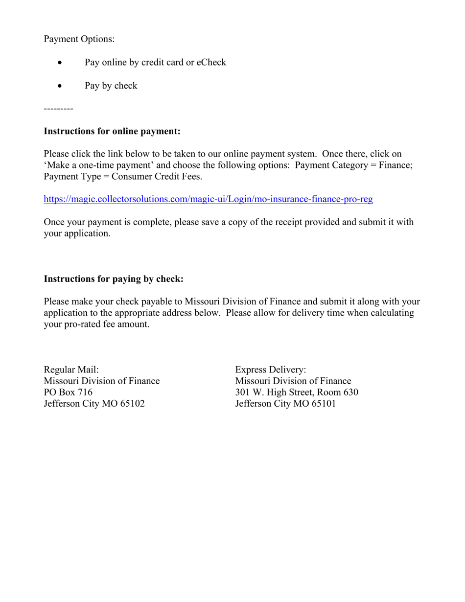 Application for Small, Small Loans Certificate of Registration - Section 408.500 License - Missouri, Page 4