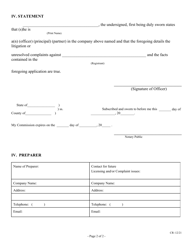 Application for Credit Service Organization - Missouri, Page 3