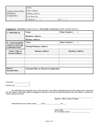 Form PF Application for Premium Finance Company - Missouri, Page 3
