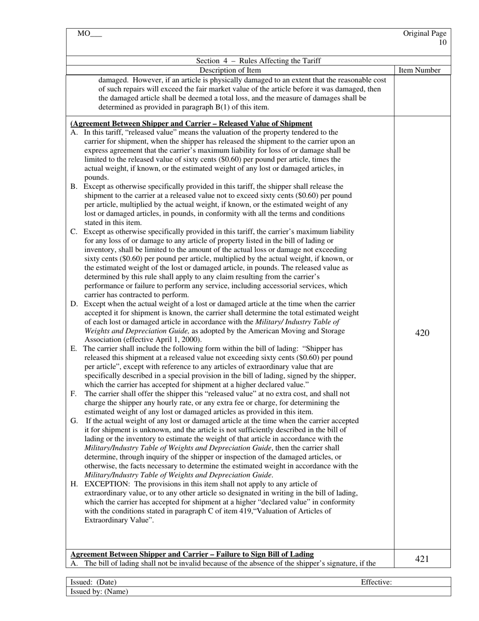 Hourly Rate Tariff - Missouri, Page 11