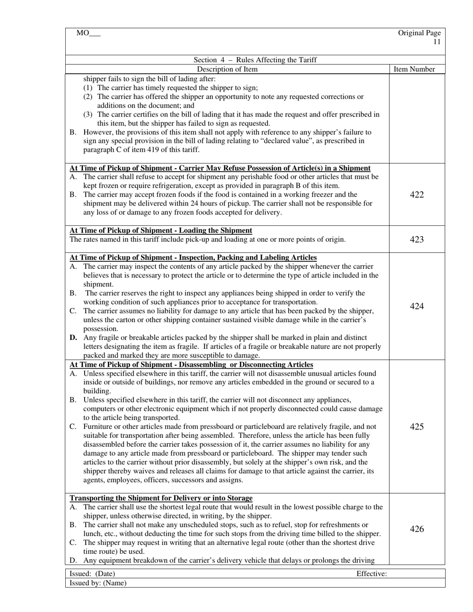 Hourly Rate Tariff - Missouri, Page 12