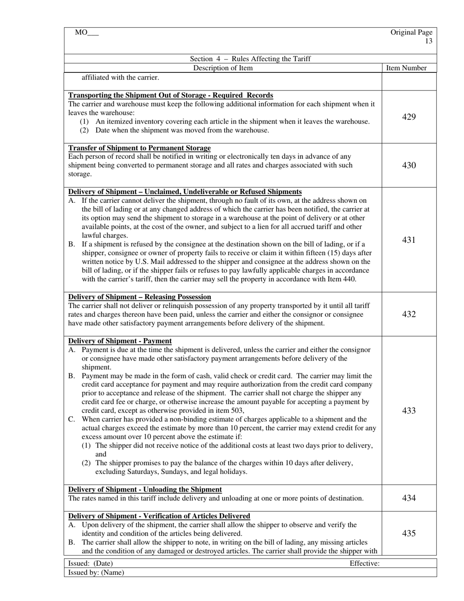 Hourly Rate Tariff - Missouri, Page 14