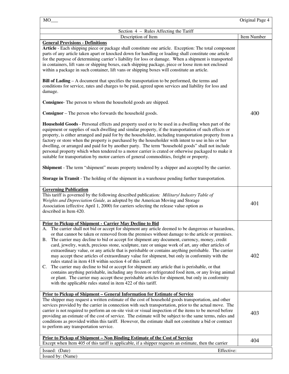 Hourly Rate Tariff - Missouri, Page 5
